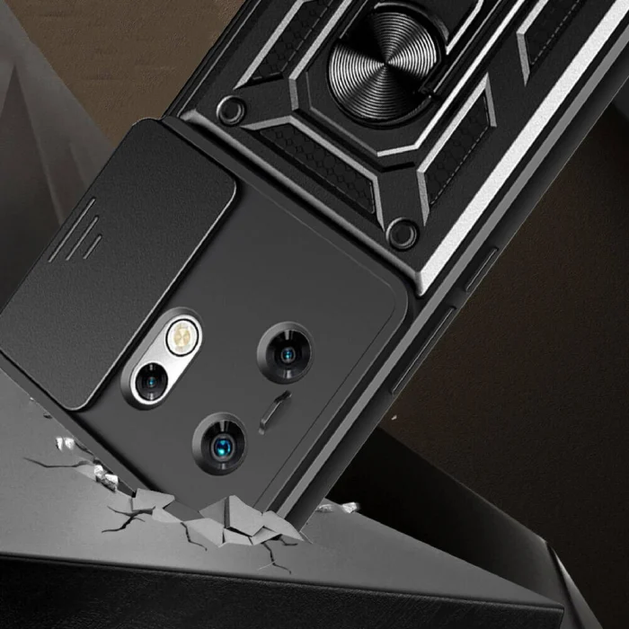 İnfinix Zero 30 4G Kılıf Magnetik Standlı Kamera Korumalı Sürgülü Vega Kapak