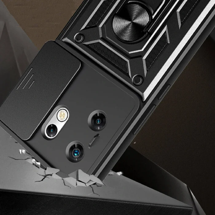 İnfinix Zero 30 4G  Kılıf Magnetik Standlı Kamera Korumalı Sürgülü Vega Kapak