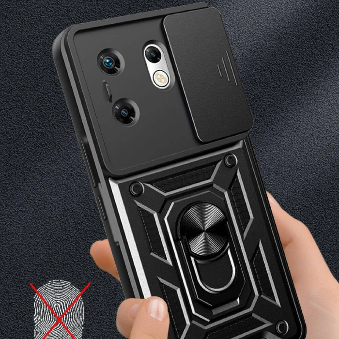 İnfinix Zero 30 4G Kılıf Magnetik Standlı Kamera Korumalı Sürgülü Vega Kapak