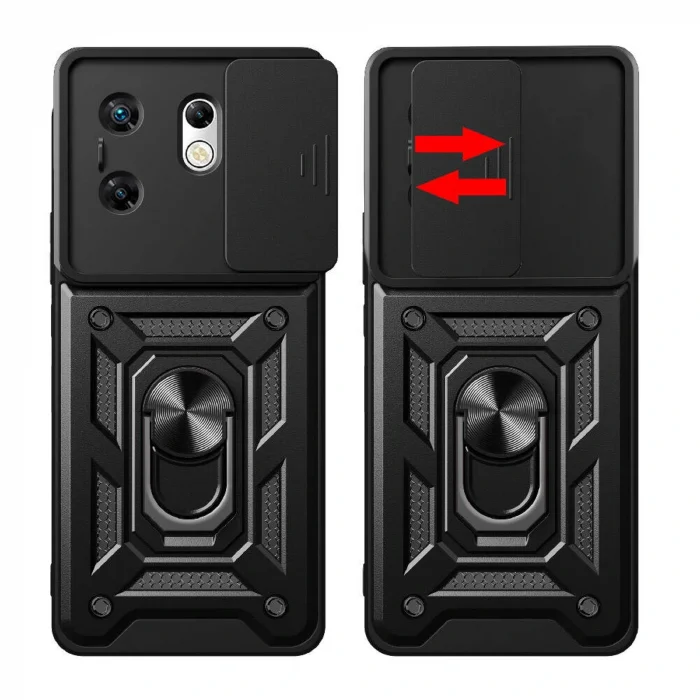 İnfinix Zero 30 4G  Kılıf Magnetik Standlı Kamera Korumalı Sürgülü Vega Kapak