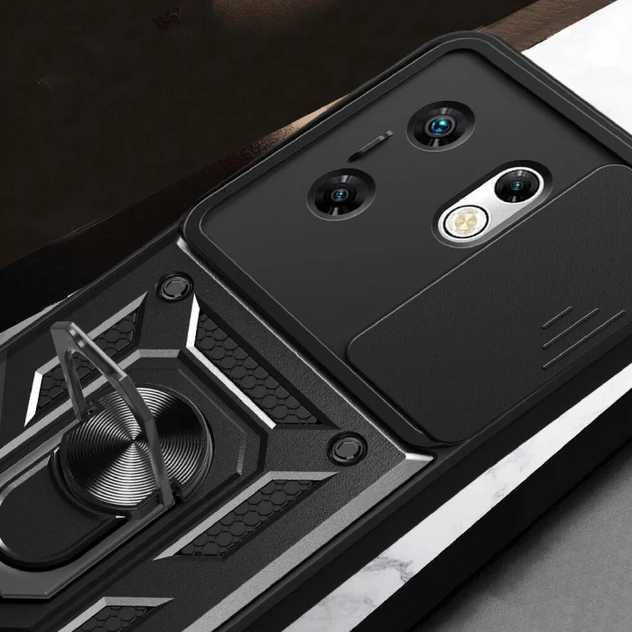 İnfinix Zero 30 4G Kılıf Magnetik Standlı Kamera Korumalı Sürgülü Vega Kapak