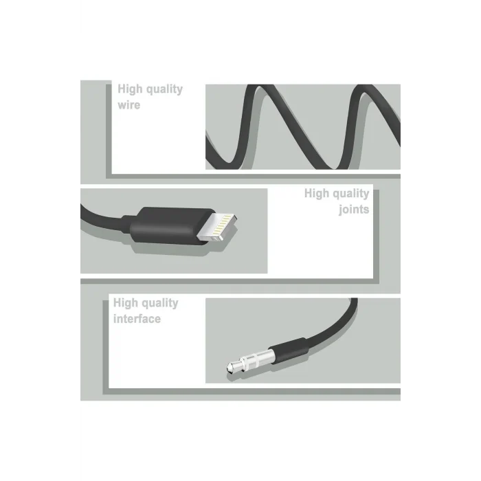 iPhone 6S/7/8 Plus/XS/11/12/13 Mini/14 Pro Max Uyumlu Aux Kablosu Lightning To 3.5mm Jack Çevirici