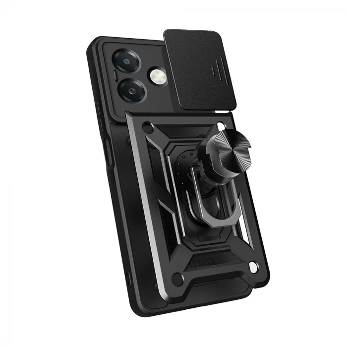 Oppo A3x 4G Kılıf Magnetik Standlı Kamera Korumalı Sürgülü Vega Kapak