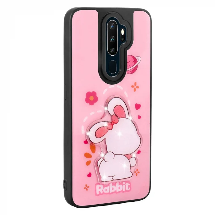Oppo A5 2020 Kılıf Parlayan Kabartmalı İkonik Figürlü Amas Silikon Kapak