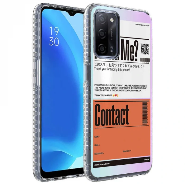 Oppo A54 4G Kılıf Airbag Kenarlı Renkli Desenli Silikon Elegans Kapak