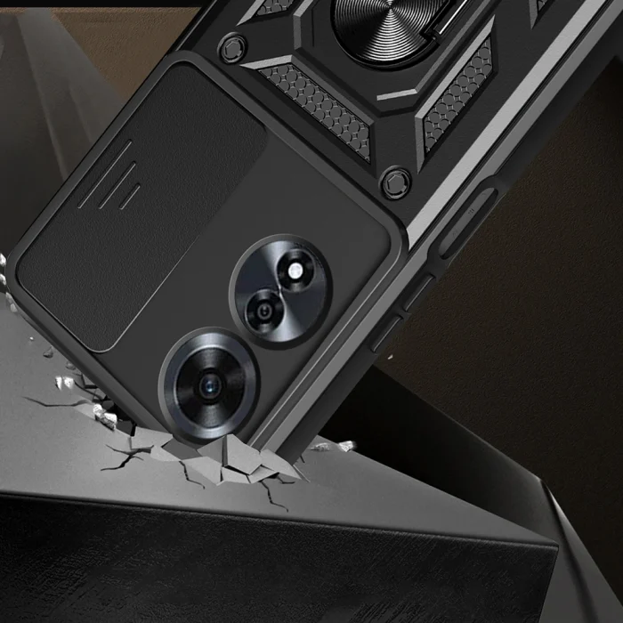 Oppo A60 Kılıf Magnetik Standlı Kamera Korumalı Sürgülü Vega Kapak