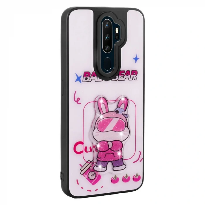 Oppo A9 2020 Kılıf Parlayan Kabartmalı İkonik Figürlü Amas Silikon Kapak