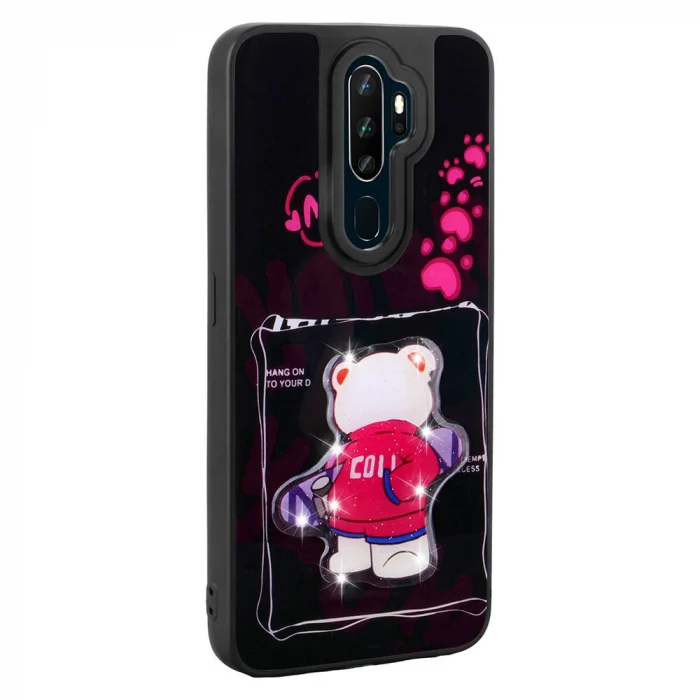 Oppo A9 2020 Kılıf Parlayan Kabartmalı İkonik Figürlü Amas Silikon Kapak