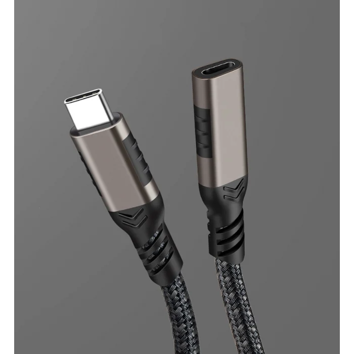 Qgeem Extension USB3.2 Type-C PD Uzatma Kablosu 100W 20Gbps 4K@60Hz 3 Metre