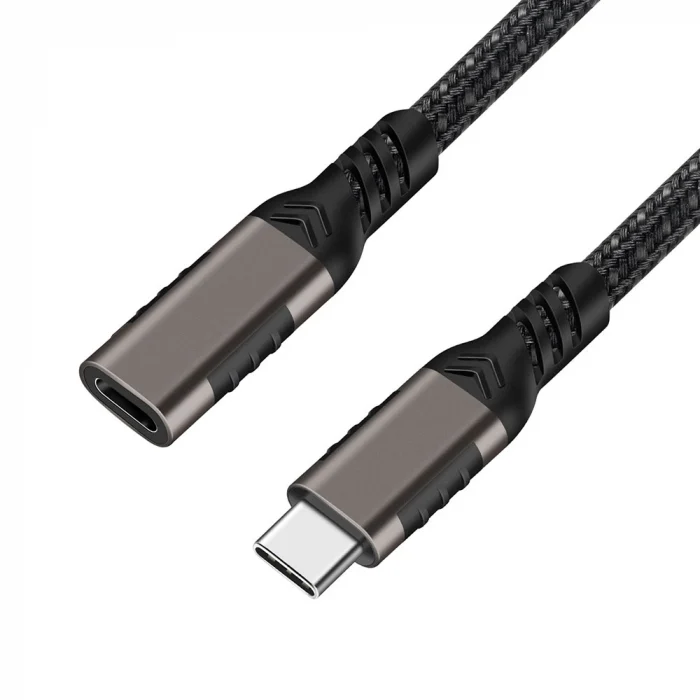 Qgeem Extension USB3.2 Type-C PD Uzatma Kablosu 100W 20Gbps 4K@60Hz 3 Metre