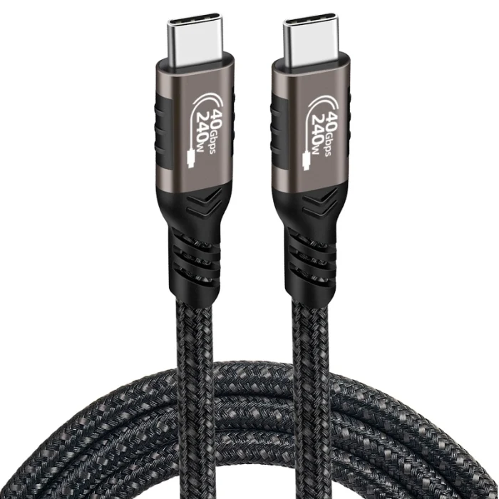 Qgeem QG01 Type-C to Type-C USB4 PD Data Kablosu 240W 40Gbps 8K@60Hz 0.5 Metre