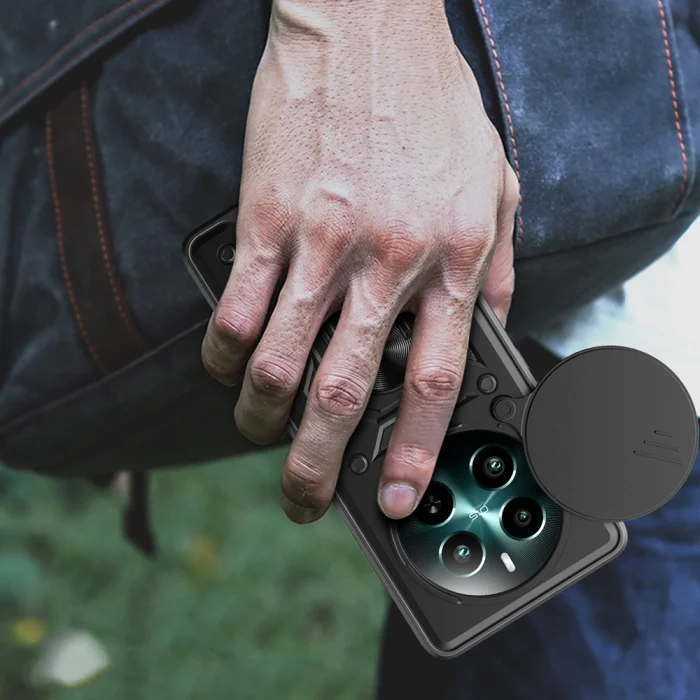 Realme 12 Plus Kılıf Magnetik Standlı Kamera Korumalı Sürgülü Vega Kapak