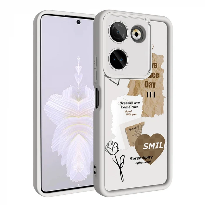 Tecno Camon 20 Pro 4G Kılıf Kamera Korumalı Baskılı Arka Yüzey Klas Kapak