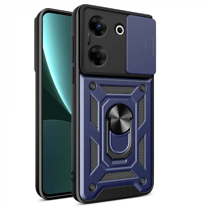 Tecno Camon 20 Pro 5G Kılıf Magnetik Standlı Kamera Korumalı Sürgülü Vega Kapak