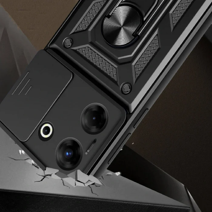 Tecno Camon 20 Pro 5G Kılıf Magnetik Standlı Kamera Korumalı Sürgülü Vega Kapak