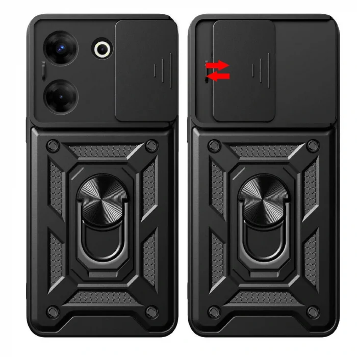 Tecno Camon 20 Pro 5G Kılıf Magnetik Standlı Kamera Korumalı Sürgülü Vega Kapak
