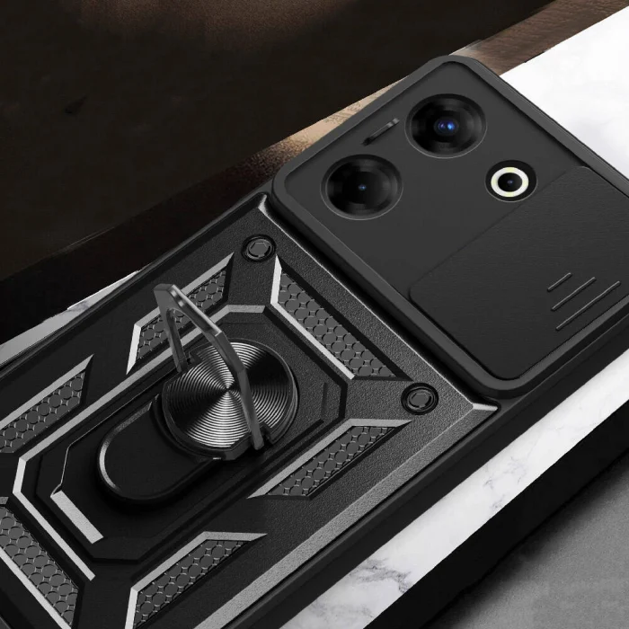 Tecno Camon 20 Pro 5G Kılıf Magnetik Standlı Kamera Korumalı Sürgülü Vega Kapak