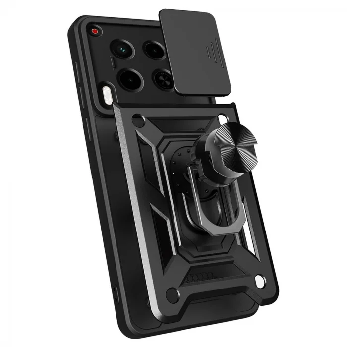 Tecno Camon 30 Kılıf Magnetik Standlı Kamera Korumalı Sürgülü Vega Kapak