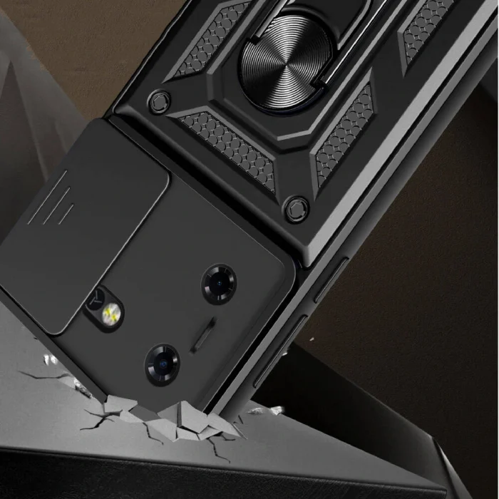 Tecno Pova 5 Kılıf Magnetik Standlı Kamera Korumalı Sürgülü Vega Kapak