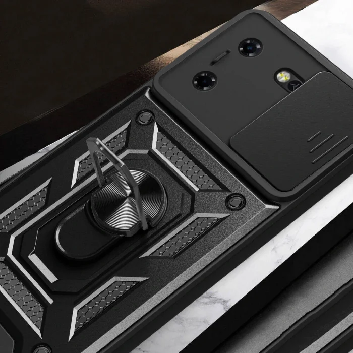 Tecno Pova 5 Kılıf Magnetik Standlı Kamera Korumalı Sürgülü Vega Kapak