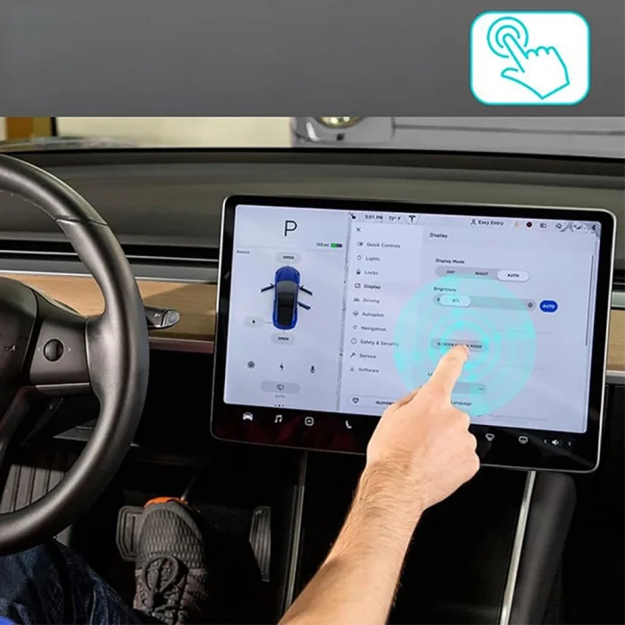 Tesla Yeni Model Y 2in1 Araç Multimedya Ekran Koruyucu Uygulama Aparatlı Premium Temperli Cam Ekran Koruyucu