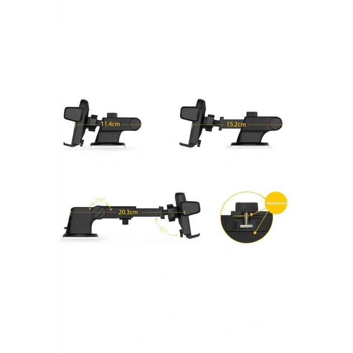 Araç içi Telefon Tutucu Vantuzlu Ayarlanabilir Vakumlu