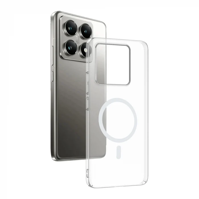 Xiaomi 14T Kamera Korumalı M-Safe Şarj Özellikli Şeffaf London Sert PC Kapak