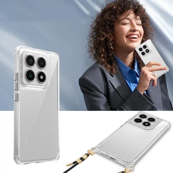 Xiaomi 14T Kılıf Airbagli Takılabilir Askı Aparatlı Snap Silikon Kapak