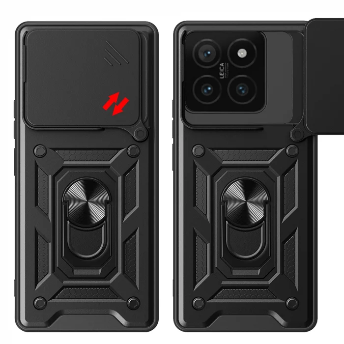 Xiaomi 14T Pro Kılıf Magnetik Standlı Kamera Korumalı Sürgülü Vega Kapak