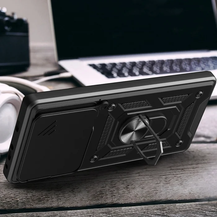 Xiaomi 14T Pro Kılıf Magnetik Standlı Kamera Korumalı Sürgülü Vega Kapak