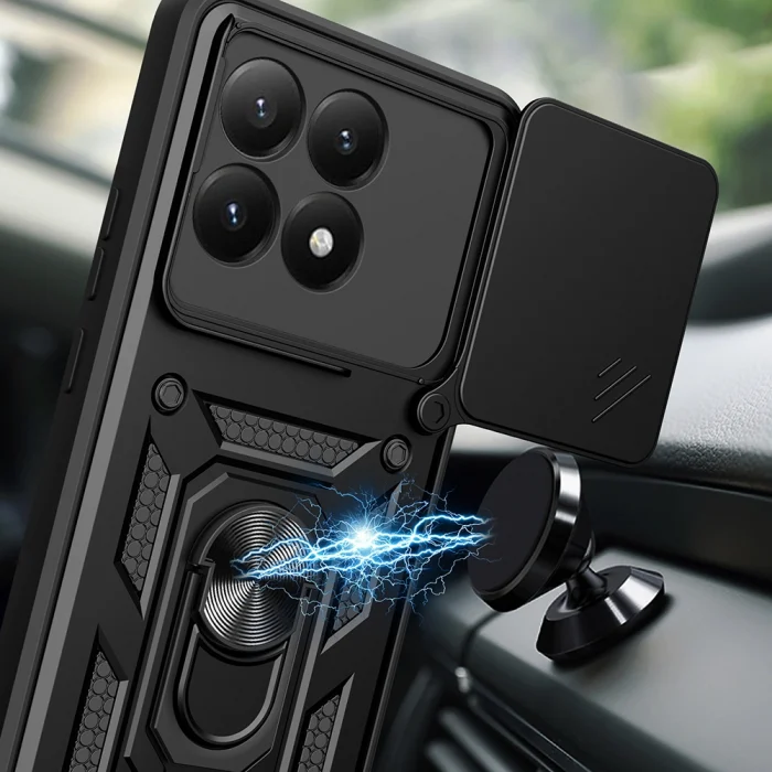 Xiaomi 15T Kılıf Magnetik Standlı Kamera Korumalı Zore Sürgülü Vega Kapak