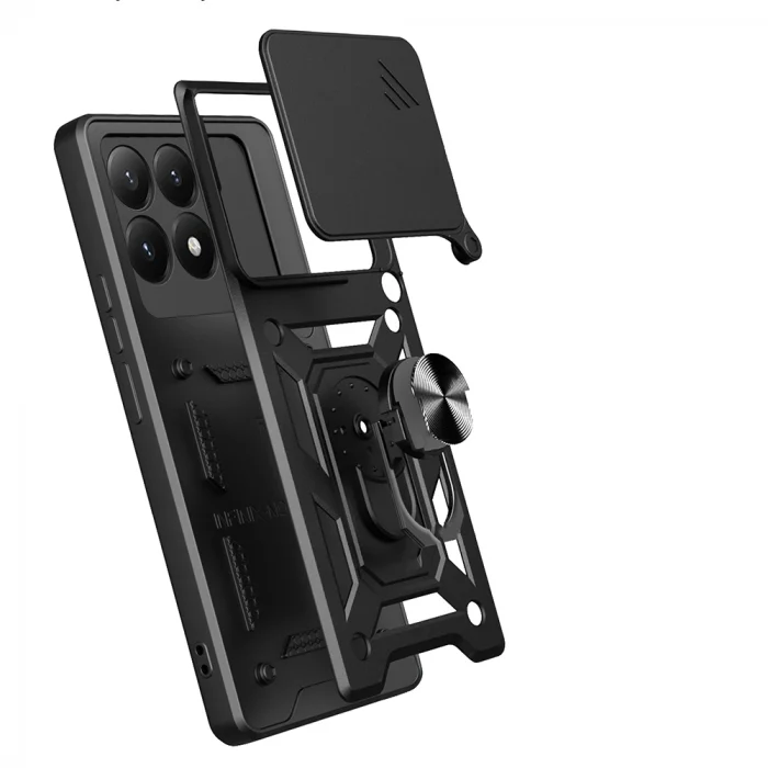 Xiaomi 15T Kılıf Magnetik Standlı Kamera Korumalı Zore Sürgülü Vega Kapak