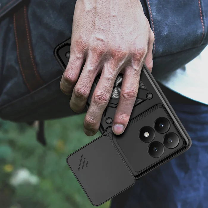 Xiaomi 15T Kılıf Magnetik Standlı Kamera Korumalı Zore Sürgülü Vega Kapak