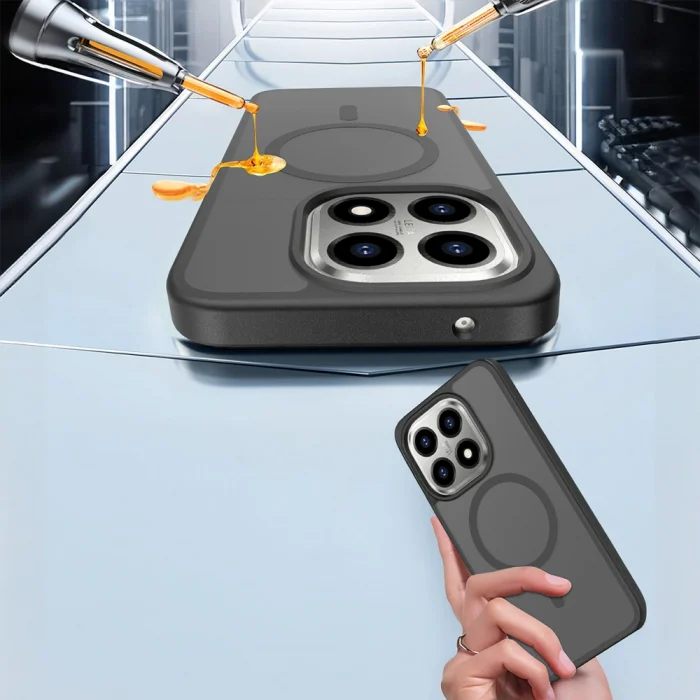 Xiaomi 15T Kılıf Sert PC Arka Yüzey Wireless Şarj Özellikli Flet M-safe Kapak