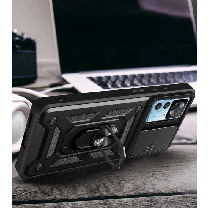 Xiaomi Mi 12T Kılıf Magnetik Standlı Kamera Korumalı Sürgülü Vega Kapak