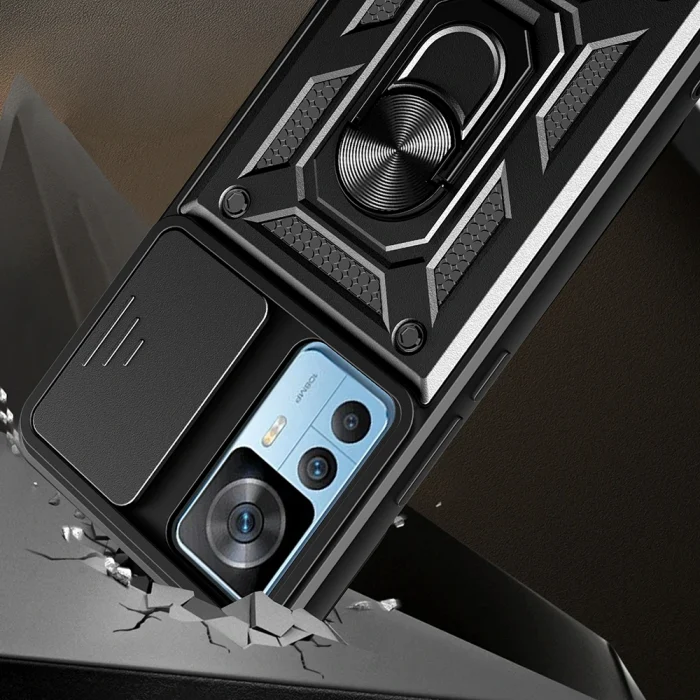 Xiaomi Mi 12T Pro Kılıf Magnetik Standlı Kamera Korumalı Sürgülü Vega Kapak