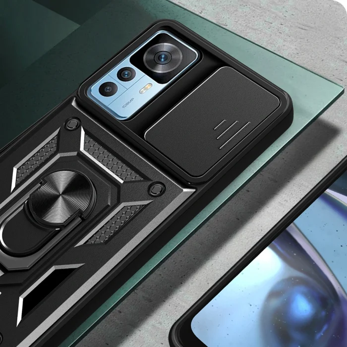 Xiaomi Mi 12T Pro Kılıf Magnetik Standlı Kamera Korumalı Sürgülü Vega Kapak