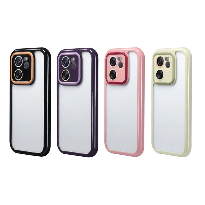 Xiaomi Mi 13T Pro Kılıf Kamera Korumalı Renkli Kenar ve Çerçeve Tasarımlı Vitamin Kapak