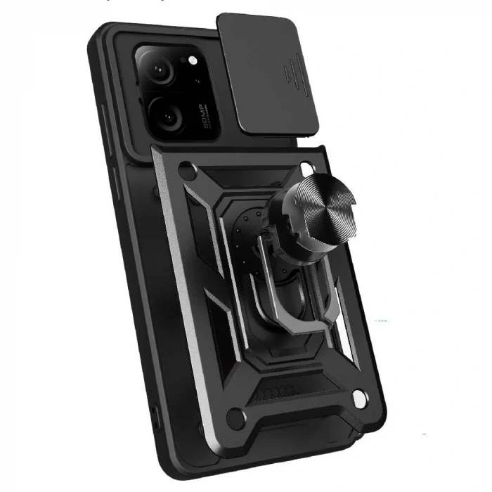 Xiaomi Mi 13T Pro Kılıf Magnetik Standlı Kamera Korumalı Sürgülü Vega Kapak