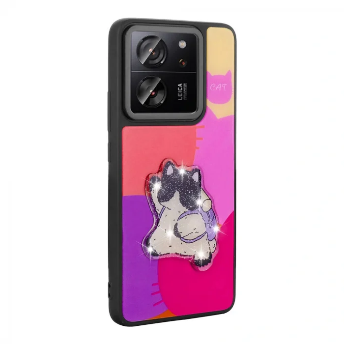 Xiaomi Mi 13T Pro Kılıf Parlayan Kabartmalı İkonik Figürlü Amas Silikon Kapak