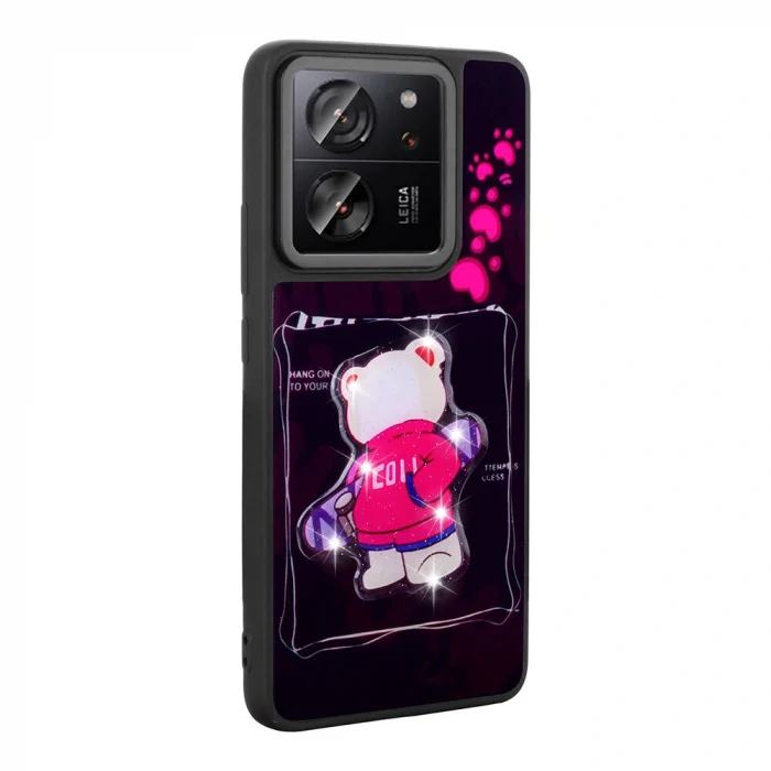 Xiaomi Mi 13T Pro Kılıf Parlayan Kabartmalı İkonik Figürlü Amas Silikon Kapak