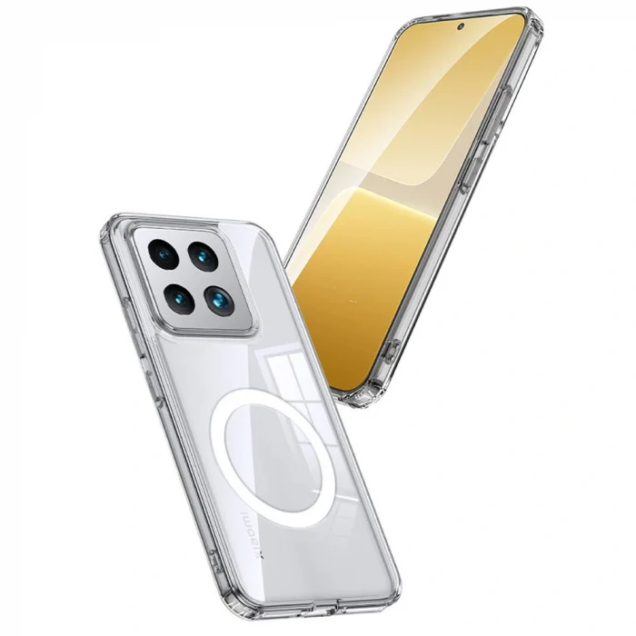 Xiaomi Mi 14 Kılıf Sert PC Arka Yüzey Wireless Şarj Özellikli Flet M-safe Kapak