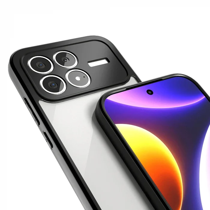 Xiaomi Poco F8 Pro Kılıf Kamera Korumalı Şeffaf Arka Yüzey New Roll Kapak