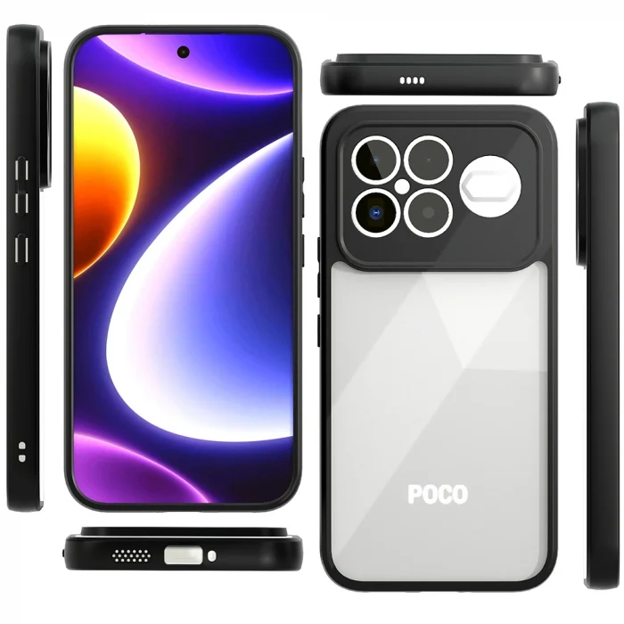 Xiaomi Poco F8 Ultra Kılıf Kamera Korumalı Şeffaf Arka Yüzey New Roll Kapak