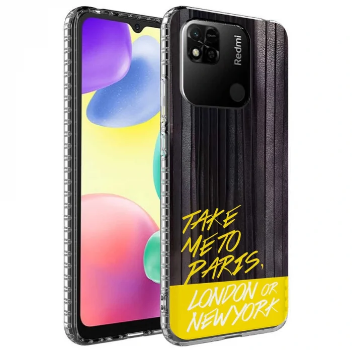 Xiaomi Redmi 10C Kılıf Airbag Kenarlı Renkli Desenli Silikon Elegans Kapak