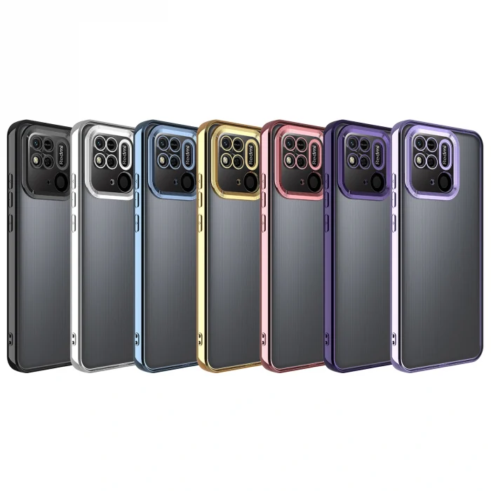 Xiaomi Redmi 10C Kılıf Kamera Korumalı Logo Gösteren Omega Kapak