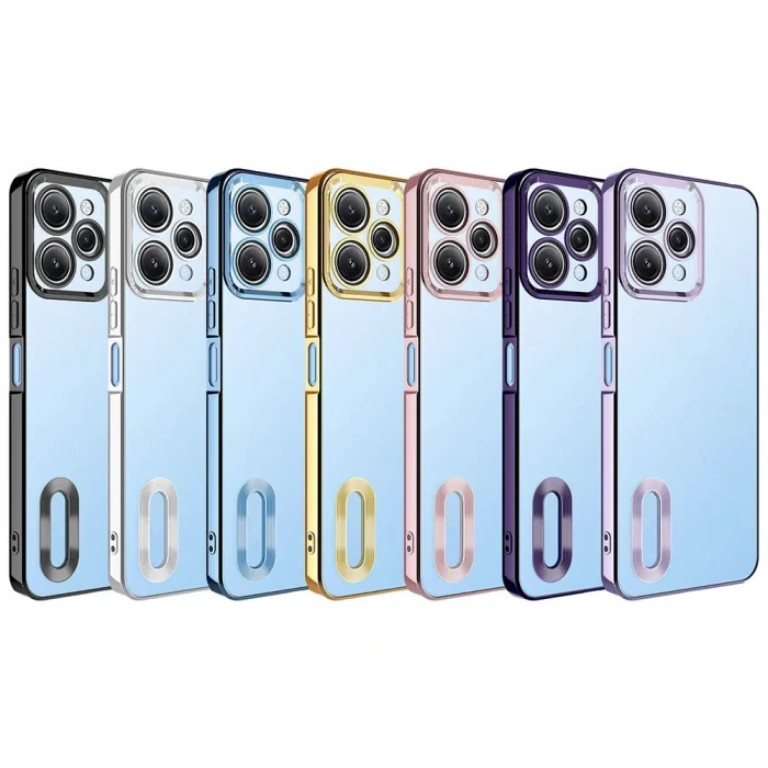 Xiaomi Redmi 12 Kılıf Kamera Korumalı Logo Gösteren Omega Kapak