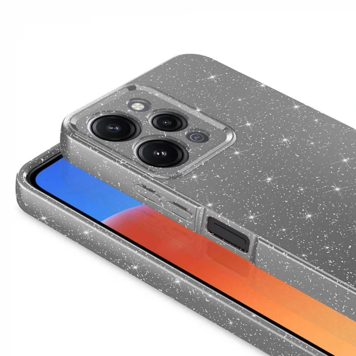 Xiaomi Redmi 12 Kılıf Kamera Korumalı Simli Lüks Koton Kapak