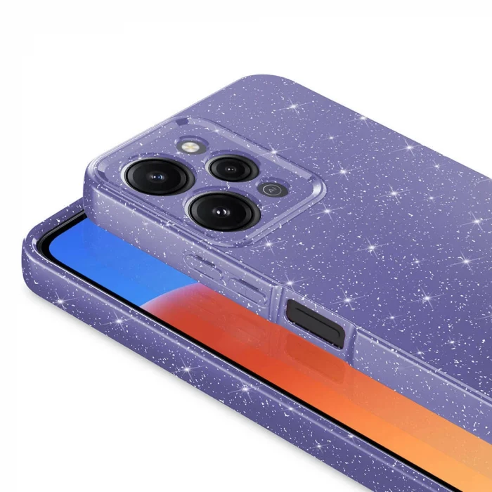 Xiaomi Redmi 12 Kılıf Kamera Korumalı Simli Lüks Koton Kapak