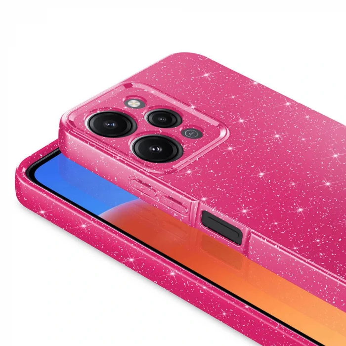 Xiaomi Redmi 12 Kılıf Kamera Korumalı Simli Lüks Koton Kapak